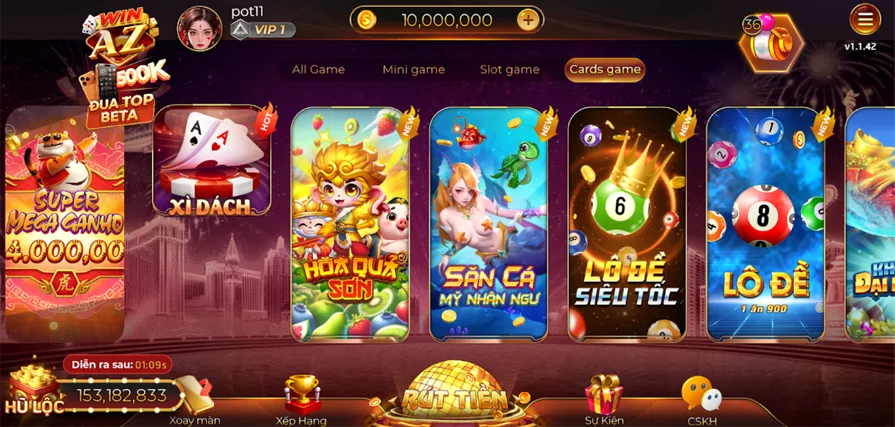 Danh mục game bài WinAZ